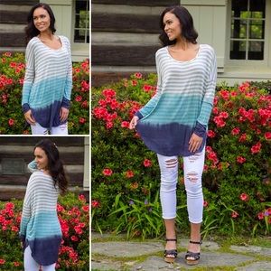 Tie-dye Stripped Tunic Top